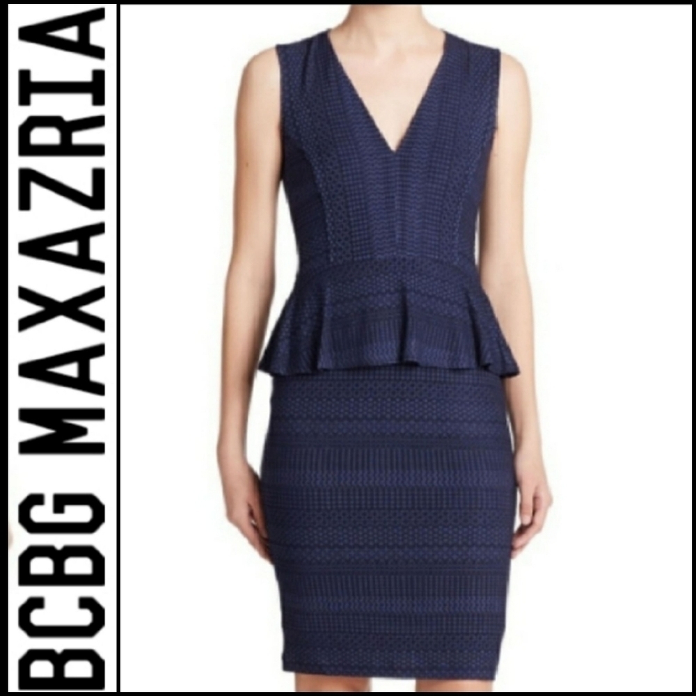 BCBGMAXAZRIA Juliene Peplum Dress!